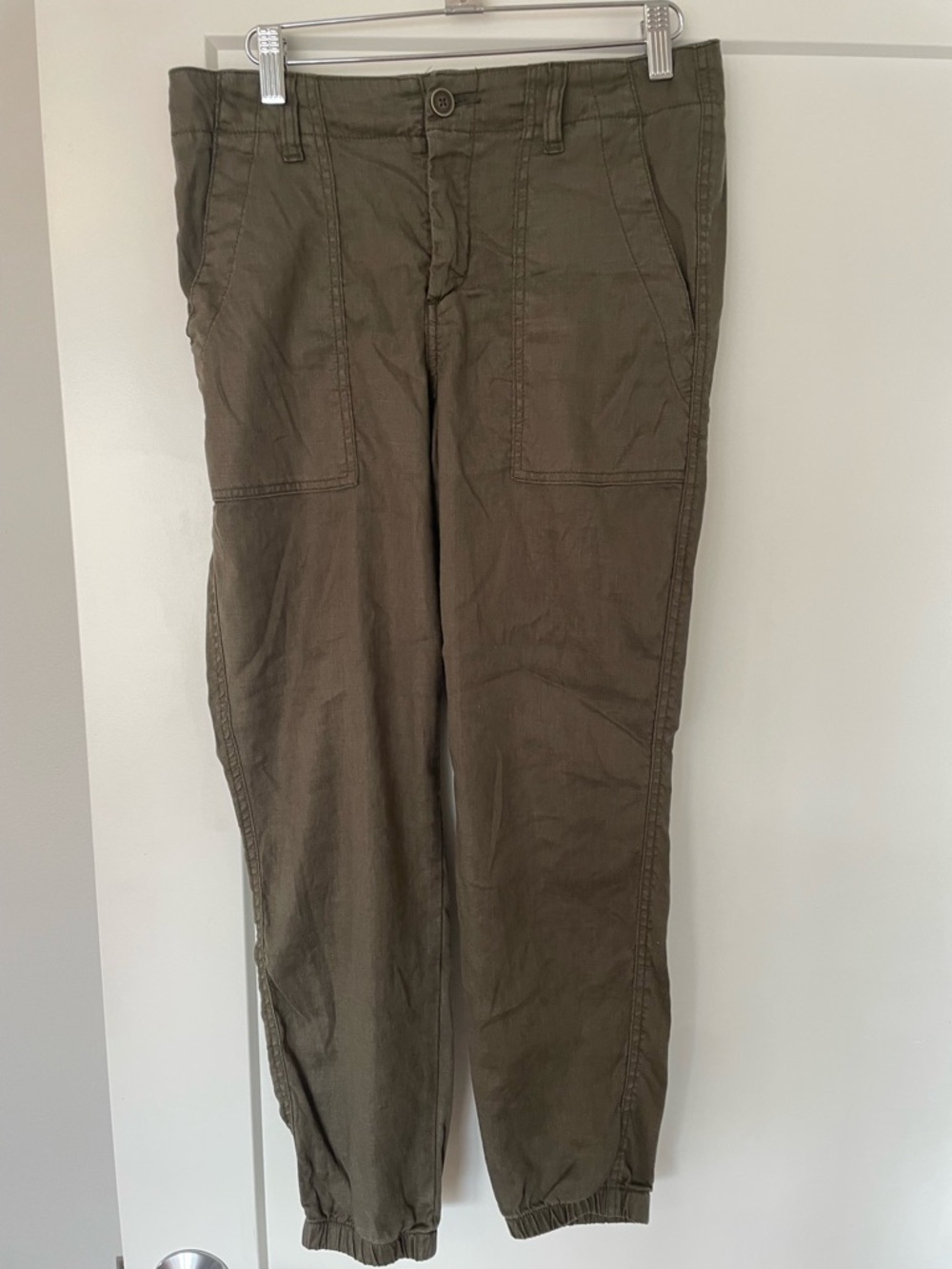 Level 99 Olive Utility Linen Jogger Pants